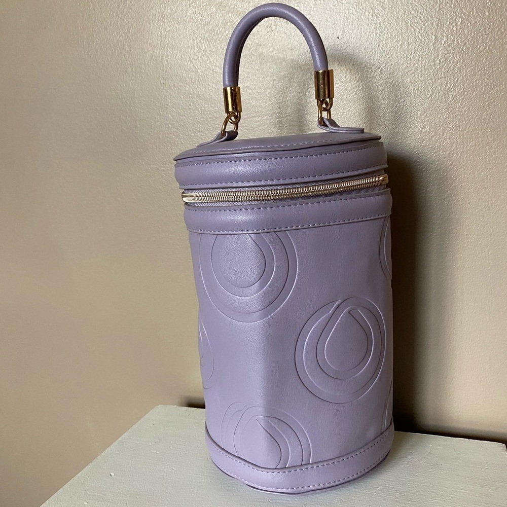 MONAT lavender cosmetics bag travel toiletries makeup purple NWOT cylindrical - Picture 7 of 15